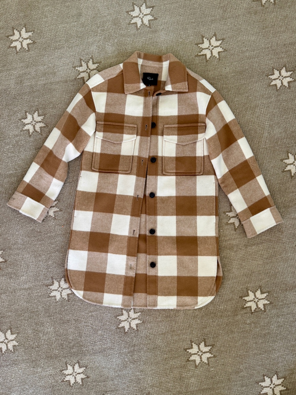 Brown and White Plaid Women's Jacket